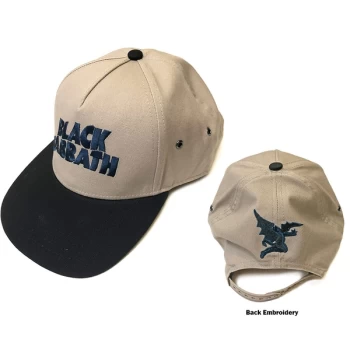 Image of Black Sabbath - Wavy Logo Unisex Snapback Cap - Neutral/Black
