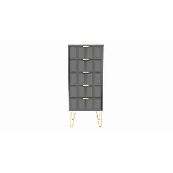 Image of Ready Assembled Cuba 5 Drawer Locker - Dust Grey