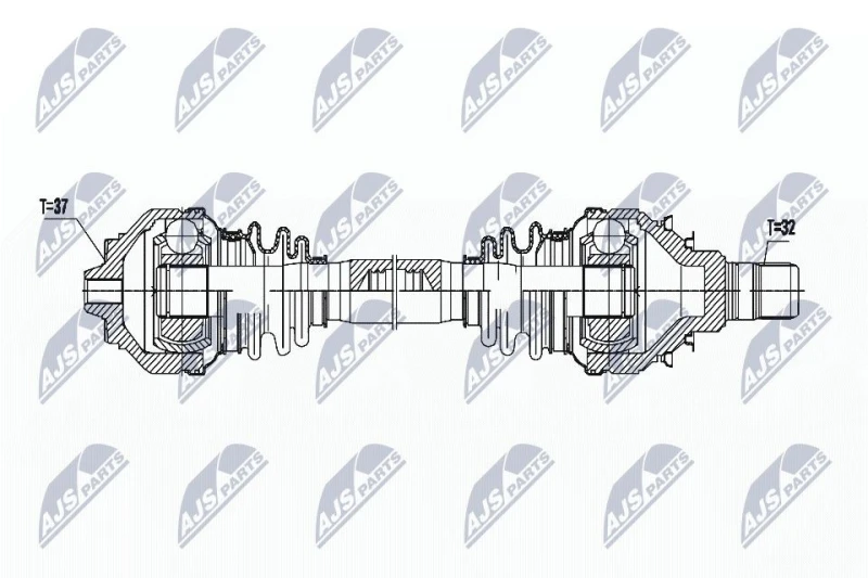 Image of NTY NPW-BM-175 Drive shaft Automatic Transmission, Rear Axle Left Drive Shaft (13)