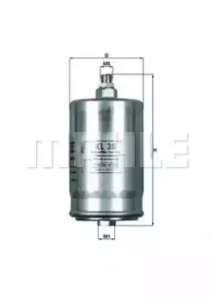 image of Fuel Filter KL38 79655564 by MAHLE Original