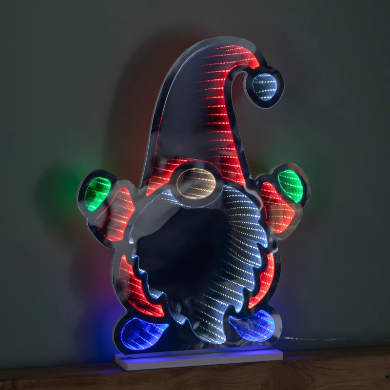 Image of 60cm Light up Christmas Gnome Infinity Light Decoration with Multi-Coloured LEDs