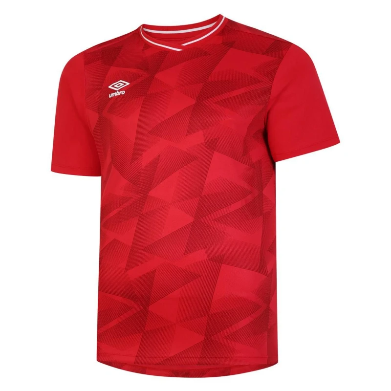 Image of Umbro Umbro Men Triassic Logo Short-Sleeved Jersey in Dark Red Size: Small Dark Red S Male 5063425546930