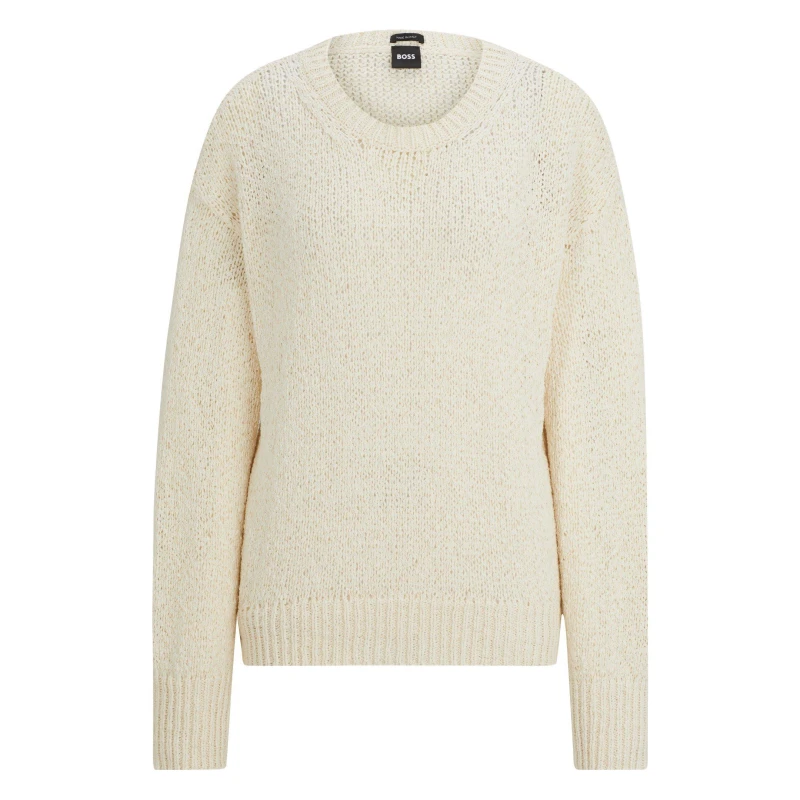 Image of Boss Womens Felodiena Knitted Top Open White female 10 (S)