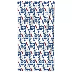 image of Johnny Bravo Pattern Beach Towel