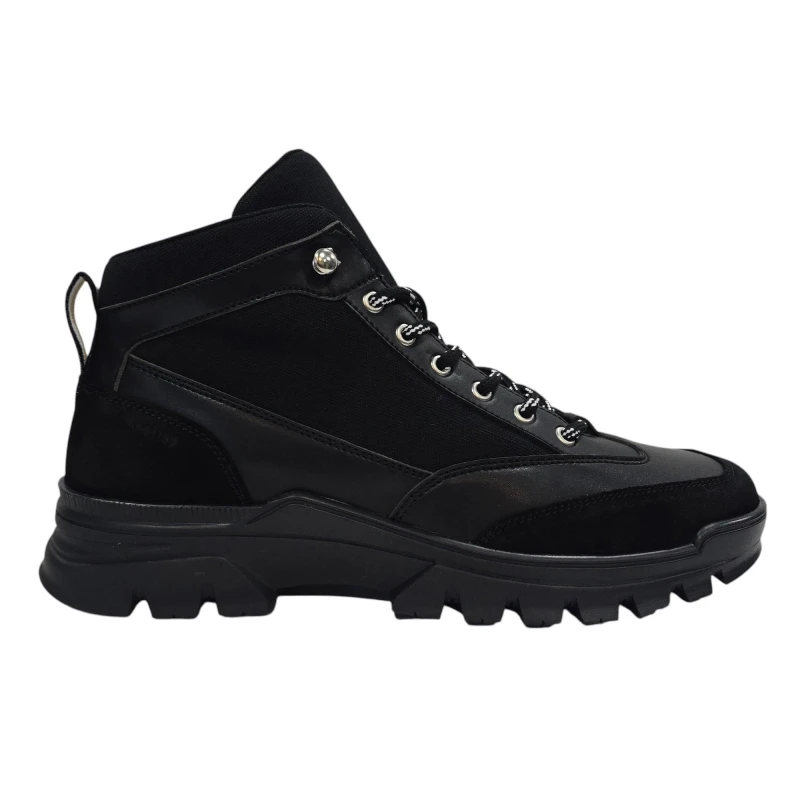 Image of Firetrap Mens Jason Leather Lace Up Hiker Rugged Boots Black male 7 (41)