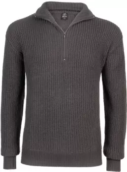 Image of Brandit Marine Pullover Troyer, black-grey, Size 3XL, black-grey, Size 3XL