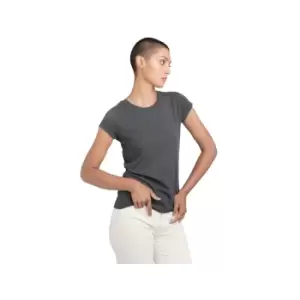 Image of Mantis Womens/Ladies Roll Sleeve Tee (XS) (Charcoal Grey Melange)