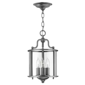 Image of 3 Bulb Ceiling Pendant Light Fitting Pewter LED E14 60W Bulb