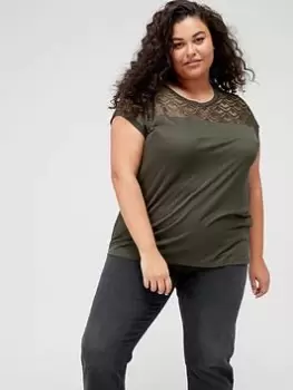 Image of Only Curve Curve Lenzing And Ecovero Viscose Jersey Top - Green