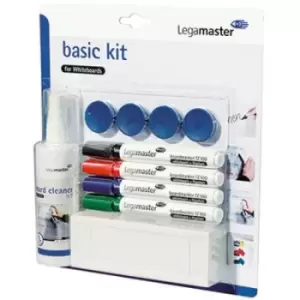 image of Legamaster 7-125100 basic Kit for Whiteboards Whiteboard marker Black, Blue, Red, Green incl. whiteboard eraser, cleaner and magnets 4 pcs/pack