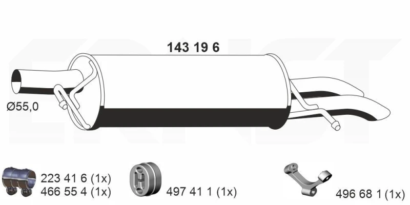 Image of Rear silencer ERNST 143196