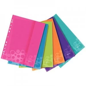 image of Leitz Punched pocket WOW 4707 A4 Polypropylene Pink, Blue, Green, Orange, Purple, Turquoise 4707-00-99 6 pcs