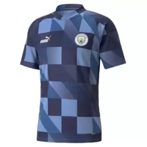 Puma Manchester City Pre Match Shirt 2023 Adults - Blue