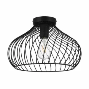 Eglo Mesh-style Ceiling Light In Black Steel