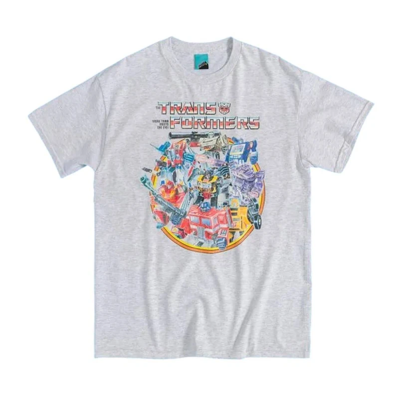 Image of Transformers Mens Retro Toys T-Shirt in Grey Size: Medium Grey Male M