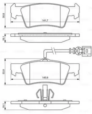 Image of Bosch 0986494309 BP1237 Brake Pad Set Disc Brake Rear Axle