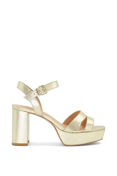 image of Dune London 'Molten' Leather Sandals Gold