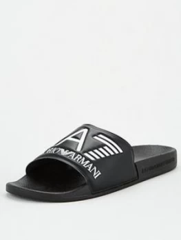 Image of Emporio Armani EA7 Sea World Visibility Logo Slides Black Size 11 Men