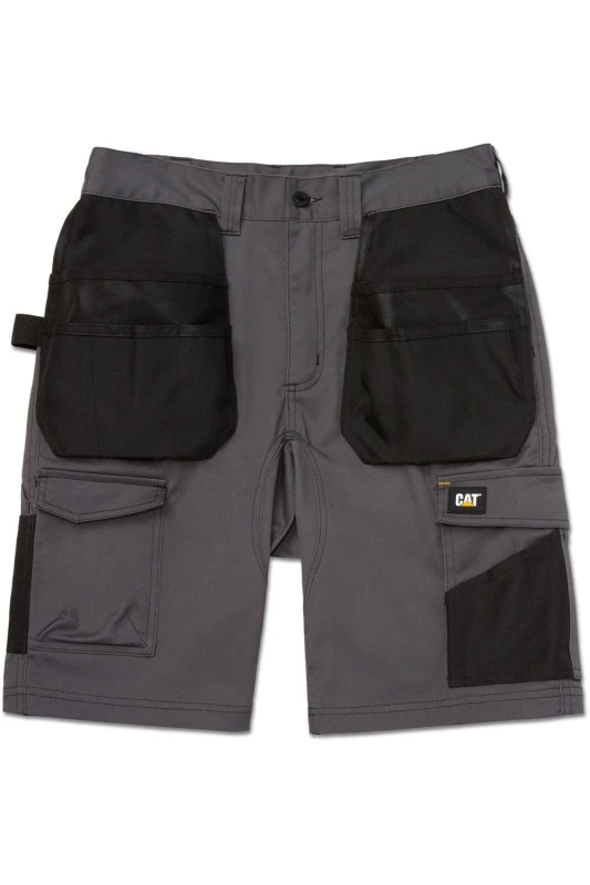Image of CAT Workwear Mens Essential Stretch Holster Work Shorts 38 - Waist 38' (97cm) Dark Shadow CAT901-DKSHD-38