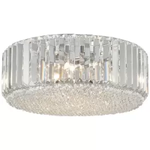 image of Zumaline Prince Crystal Ceiling Light, Silver, 5x G9