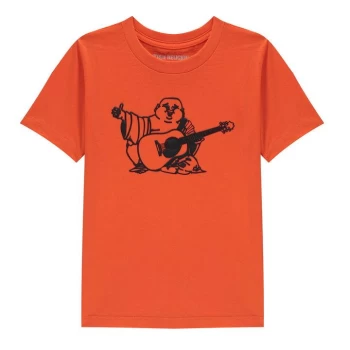 Image of True Religion Junior Boys Chest Buddha T Shirt - Orange