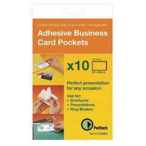 image of Pelltech Business Card Pockets Top Opening 95x60mm Pack of 100