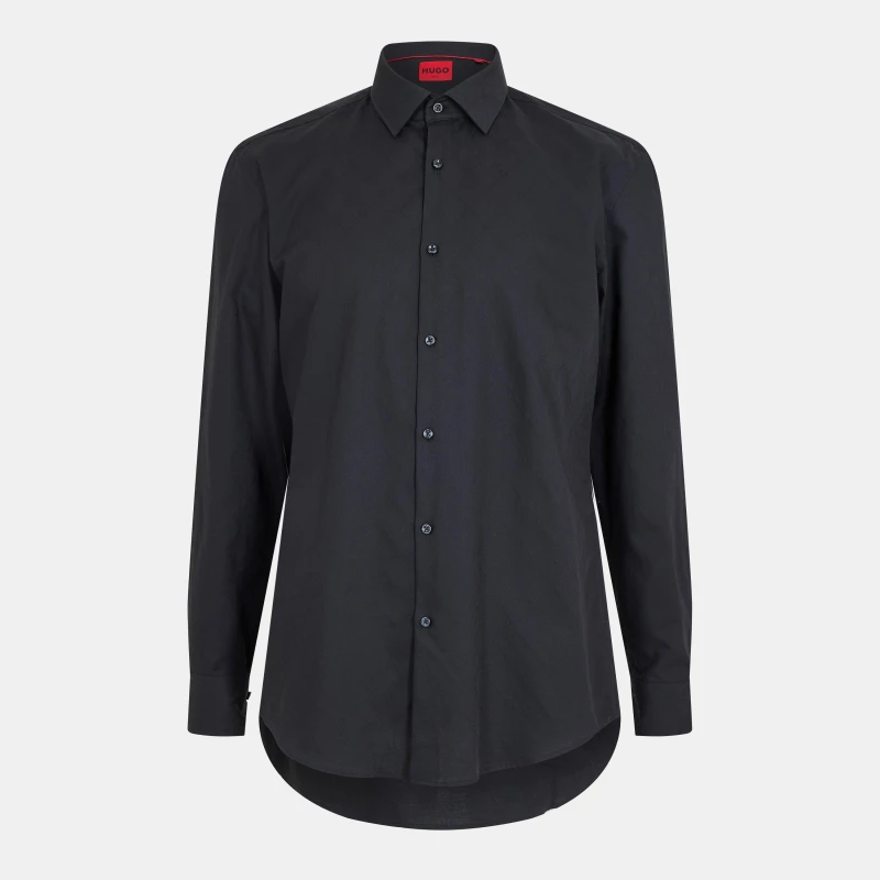 Image of Boss Mens Kenno Long Sleeve Oxford Shirt Black male 14.5 inch