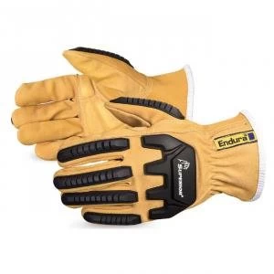 Image of Superior Glove Endura Oilbloc Anti Impact Driver Glove Tan S Ref