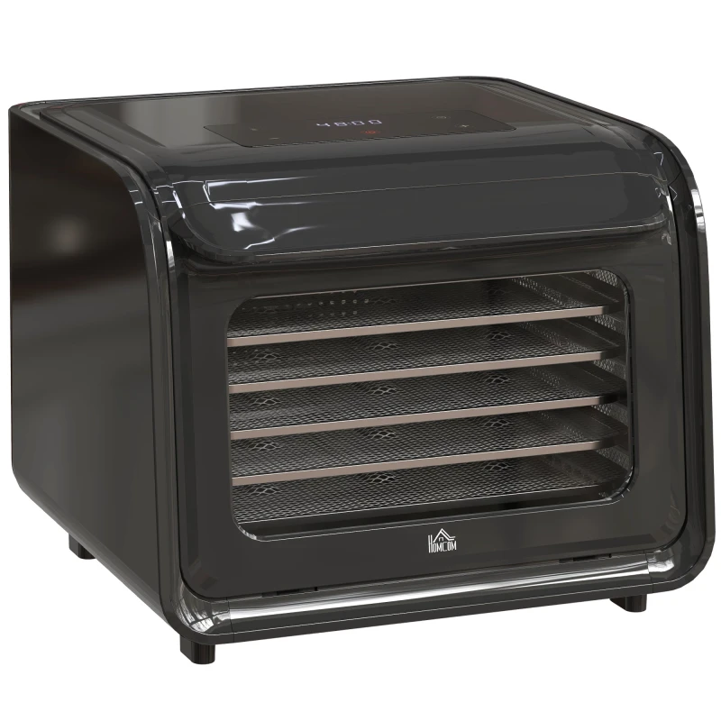 Image of HOMCOM Food Dehydrator with 6 Stainless Steel Tray, for Fruit, Meat Black
