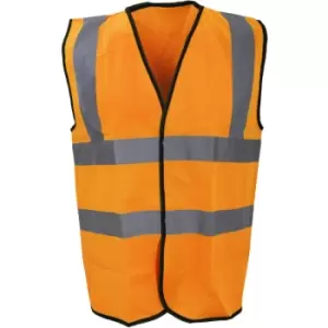 Image of Warrior Mens High Visibility Safety Waistcoat / Vest (4XL) (Fluorescent Orange) - Fluorescent Orange