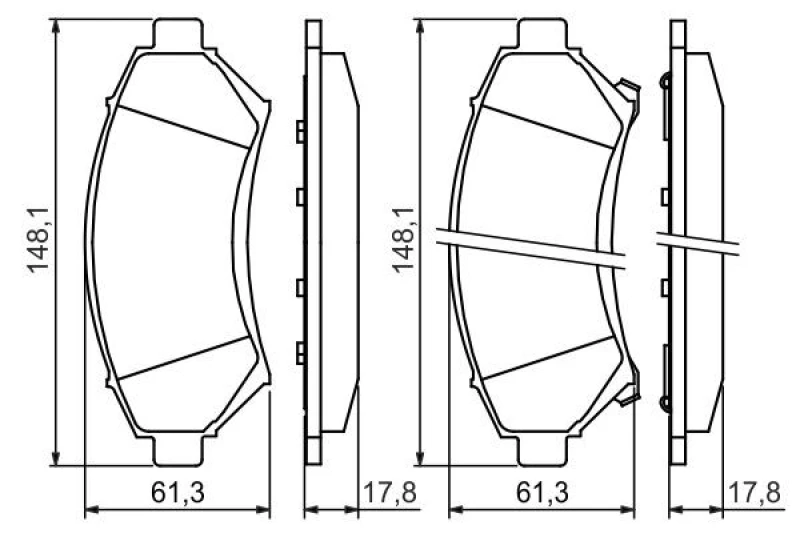 Image of Brake pad set Bosch 0 986 424 466