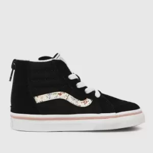 image of Vans Black Sk8-hi Zip Girls Toddler Trainers