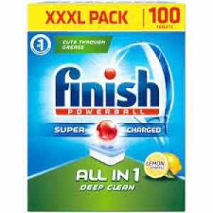 Image of Finish Powerball All-in-One Lemon Box 100 Tabs