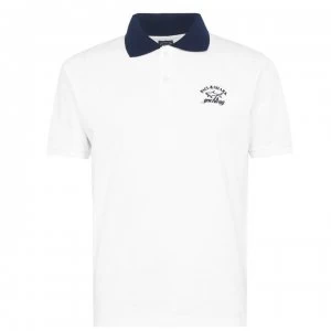 Paul And Shark Crew Contrast Polo Shirt - White/ Navy