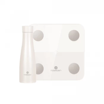 Image of Noerden Smart Health Bundle (MINIMI Smart Scales with 9 Biometrics & LIZ Smart Bottle 480ml) - White