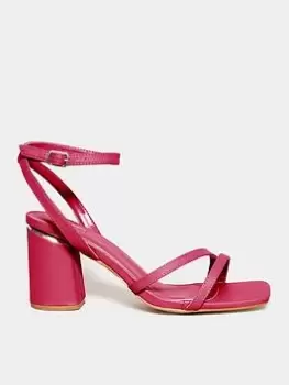 image of Yours Extra Wide Fit Asymmetric Sandal Hot Pink, Size E, Women