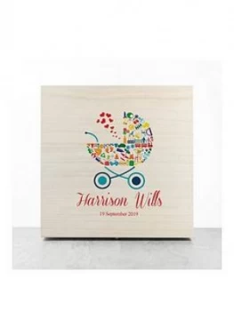 Personalised Pram Baby Boy Memory Box