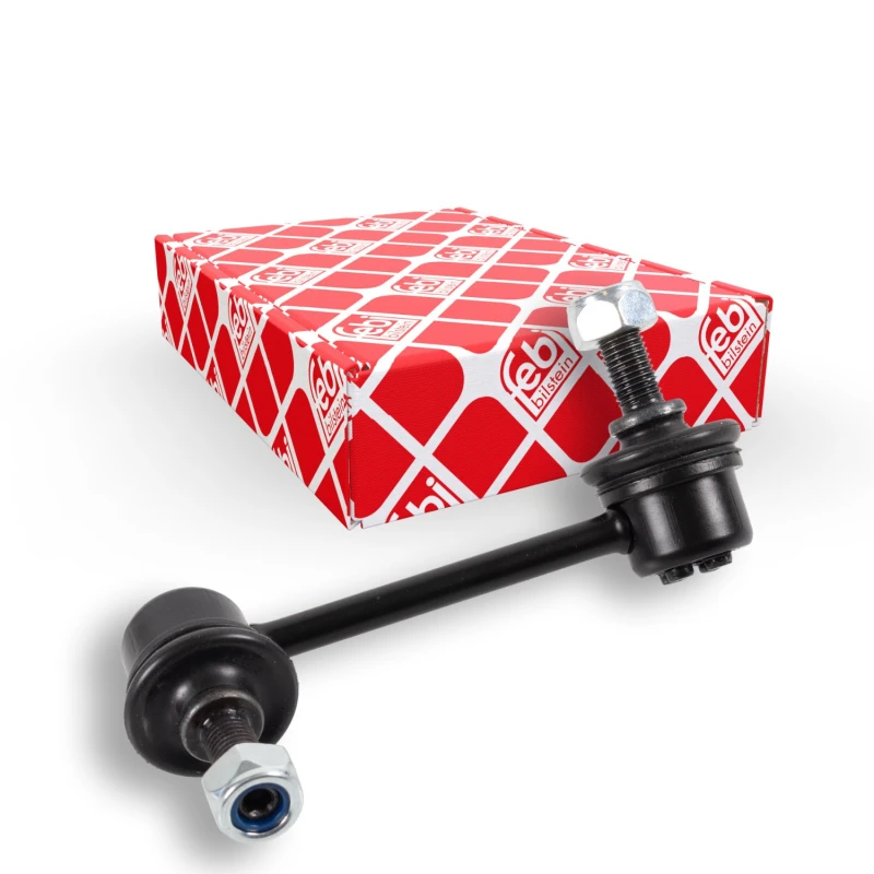 Image of FEBI BILSTEIN 23711 Anti-roll bar link OE Turbo NEW, Front Axle Left Steel Link Stabiliser (3229)