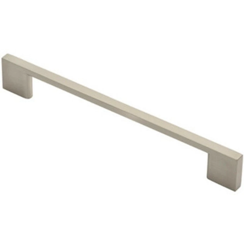 Image of Loops Slimline D Shape Pull Handle 190 x 7mm 160mm Fixing Centers Satin Nickel Metallics unisex