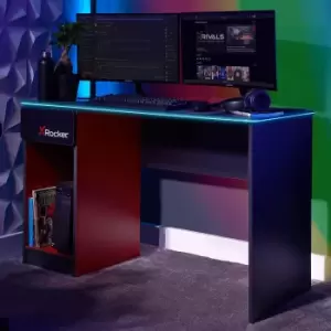 Image of X Rocker Carbon-Tek Desk with Wireless Charging and LED Lights, Grey