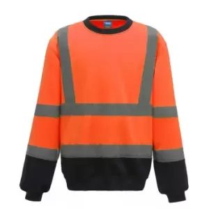 image of Yoko Mens Hi-Vis Sweatshirt (3XL) (Orange/Navy)