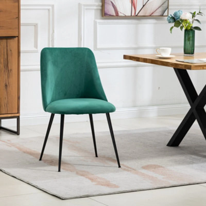 Image of Morandi Velvet Dining Chairs - Set Of 2 - Green