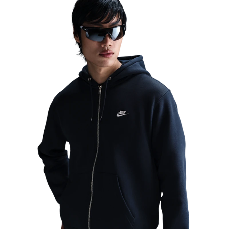 Image of Nike Sportswear Club Fleece Mens Full-Zip Hoodie - Blue Male XL