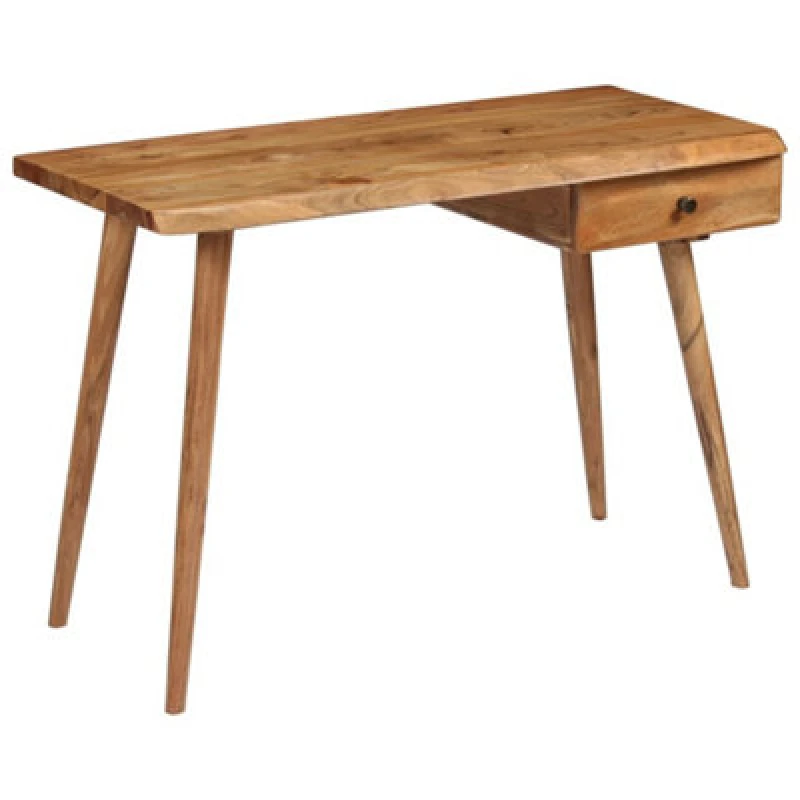 Image of vidaXL Solid Acacia Wood Writing Table 110x50x76cm Home Office Study Desk