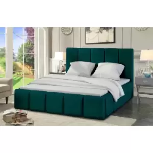 Image of Lurita Bed King Plush Velvet Green