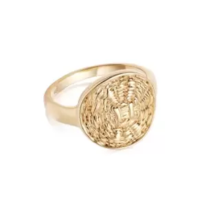 Image of Rings 18ct Gold Plate Woven Coin Ring 18ct Gold Plate