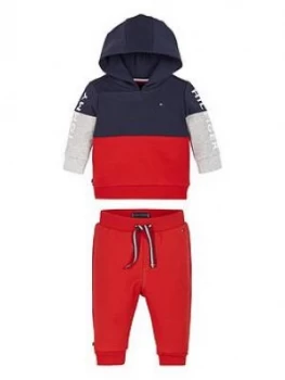 Image of Tommy Hilfiger Baby Boys Colourblock Hoodie Set