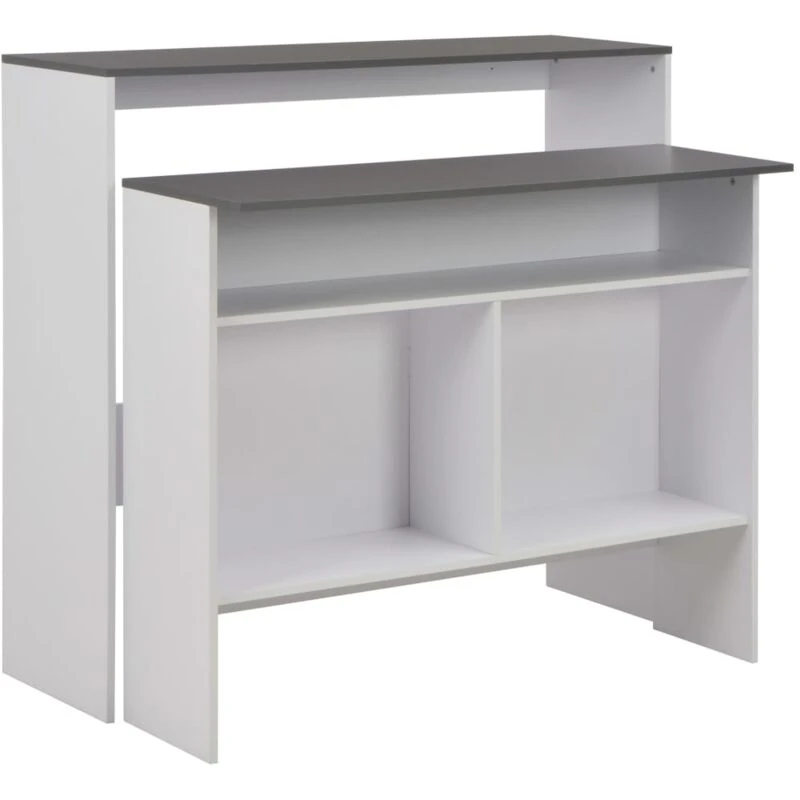 Image of vidaXL Bar Table with 2 Table Tops Grey Home Breakfast Kitchen Dining Table