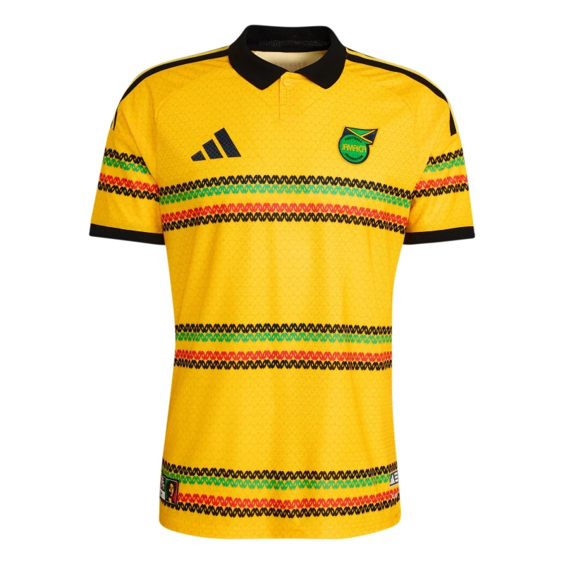 Image of adidas Mens Jamaica Authentic Home Shirt 2026 Gold/Green male M
