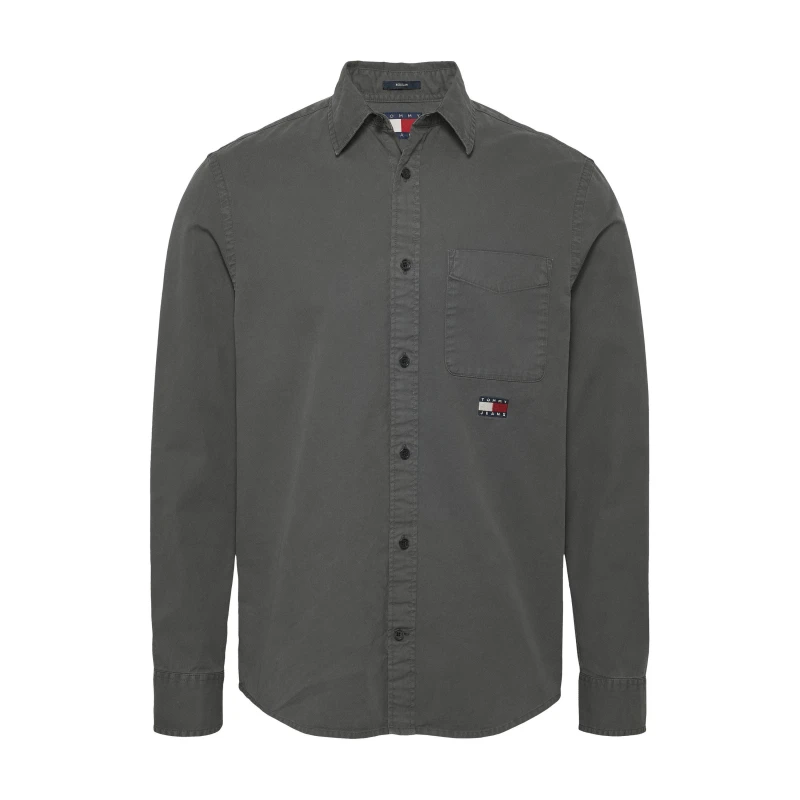 Image of Tommy Jeans TJM REG WASHED TWILL SHIRT - Black M